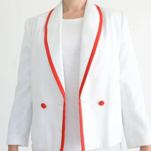Vintage Jean St. Louis Petite (Deadstock) White Double Button  Blazer NWT 12
